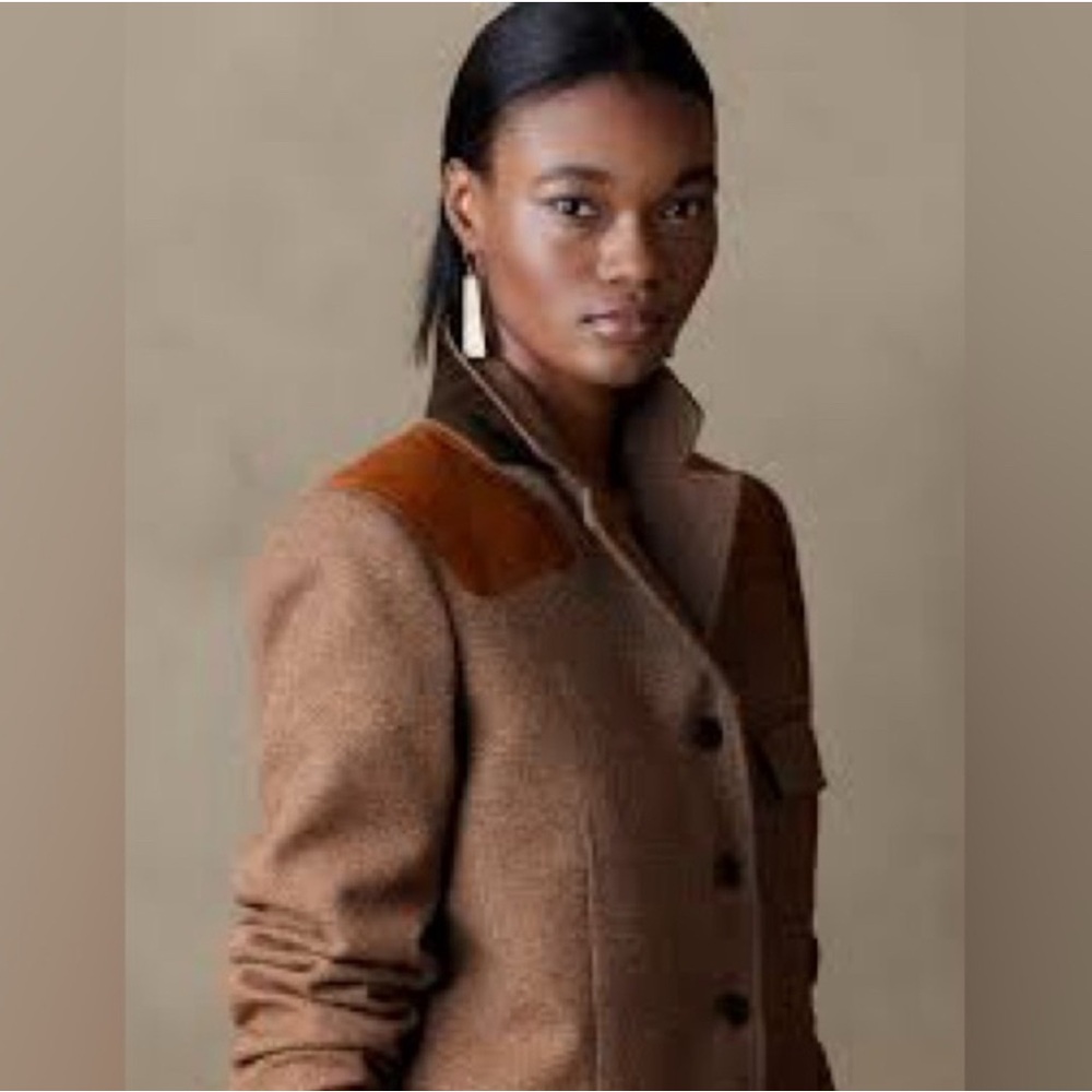 NWT Banana Republic Riding jacket with leather patches.